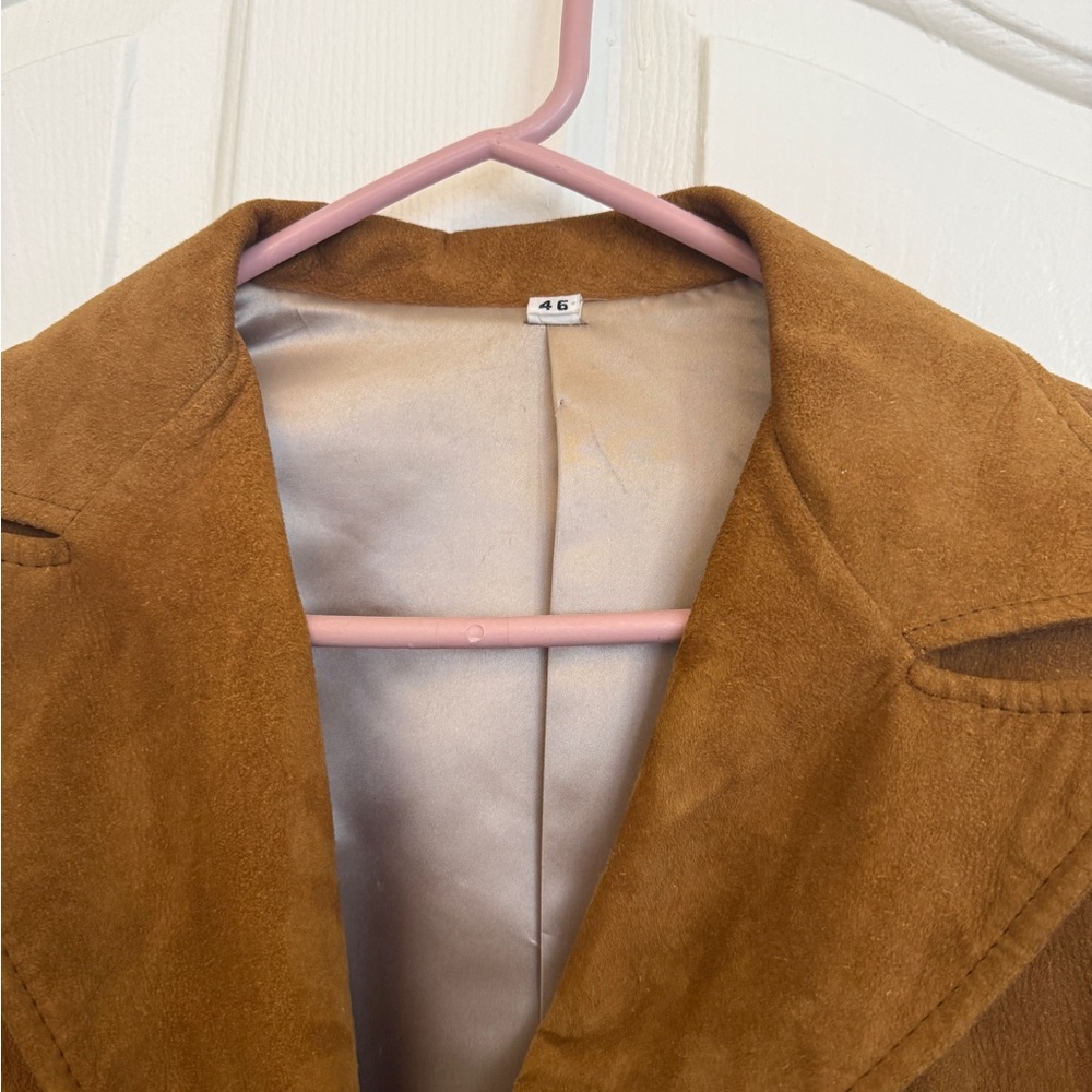 Scully Camel 100% Suede Leather Western Fully Lined Jacket Size 46 - Picture 3 of 8